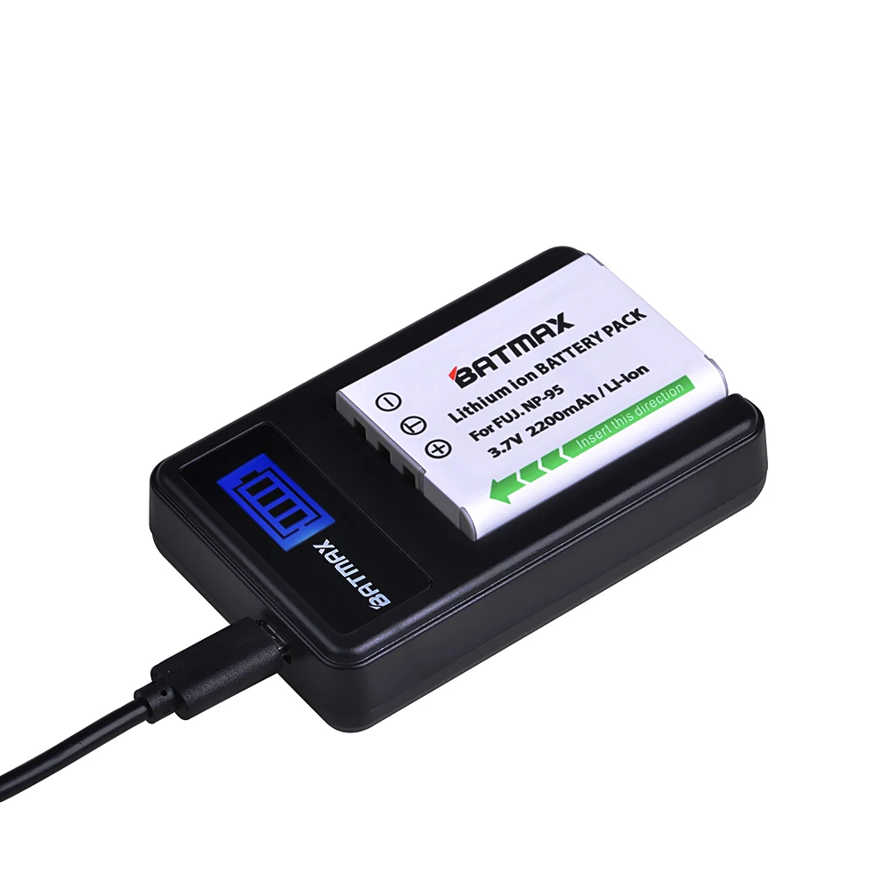 

Batmax 2200mAh NP-95 NP 95 Battery+LCD Charger for Fujifilm X30 X100 X100S X100T XS1 Fujifilm FinePix F30 F31 3D W1