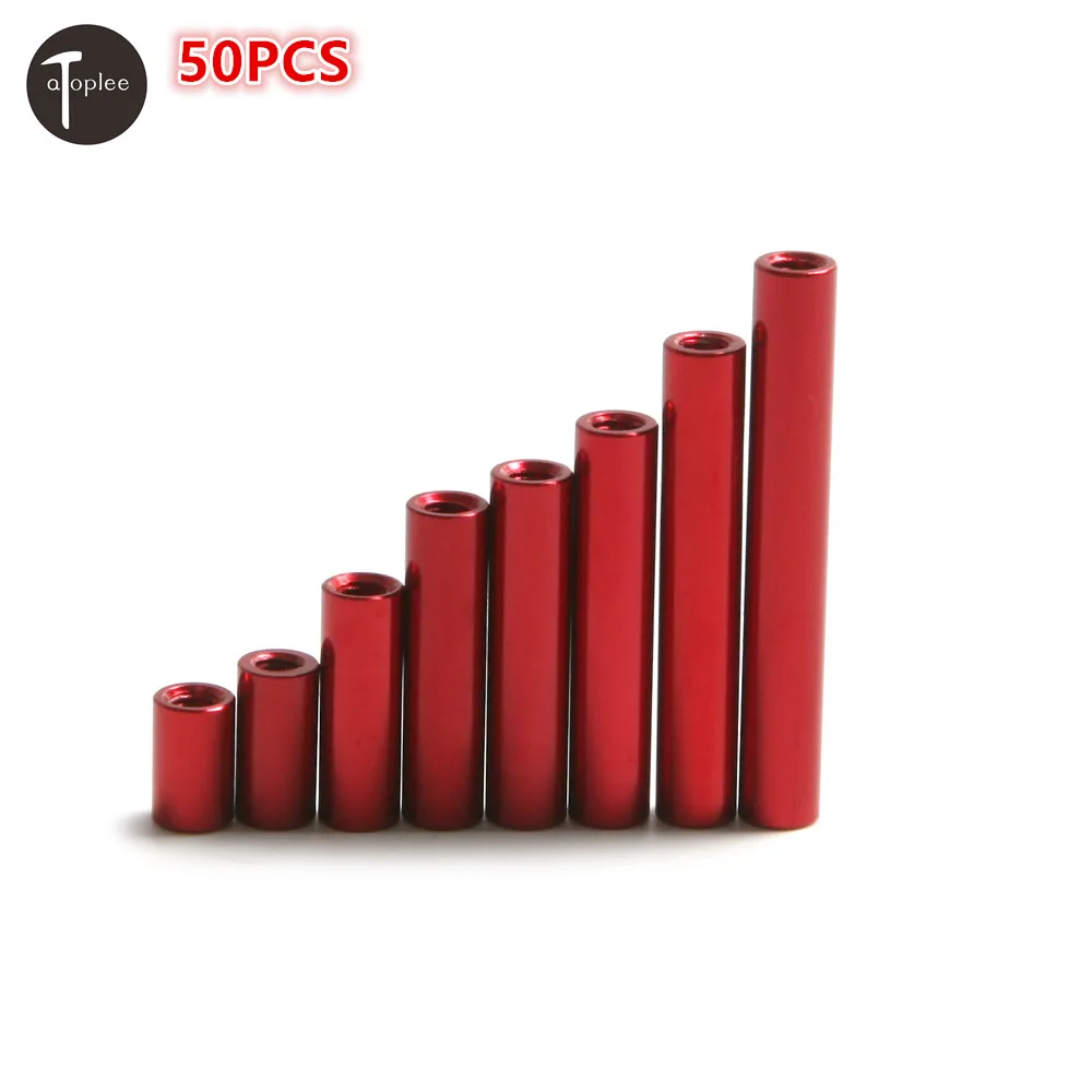 

Wholesale 50PCS Red CNC M3*8mm-30mm Round Aluminum Alloy Standoff Spacer Stud Fastener Column For Connecting Rod