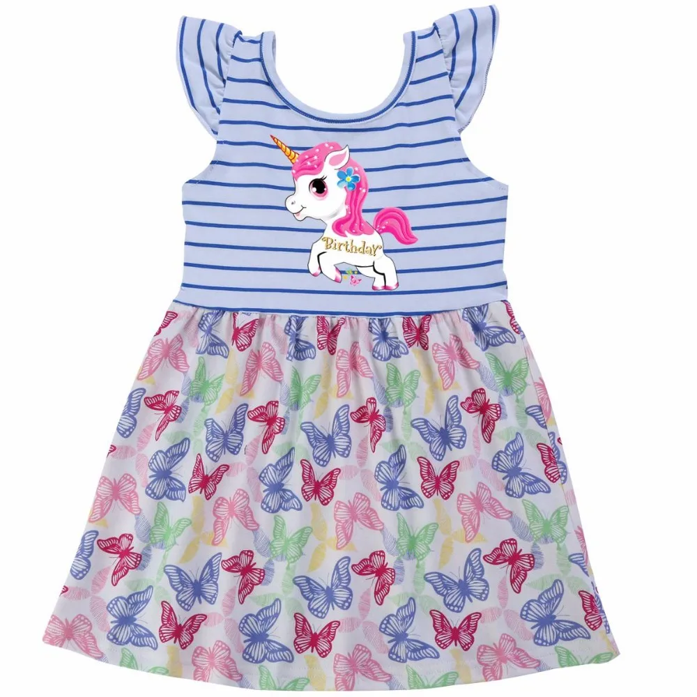 

2-7 Years Kids Dresses For Girls Clothing;Toddler Girl Unicorn Dress Vestido Infantil Children Clothes Cotton School Dress 2019