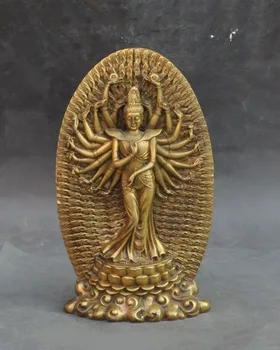 

wedding decoration Chinese buddhism brass 1000 Arms Avalokiteshvara Kwan-yin Guanyin Buddha Statue