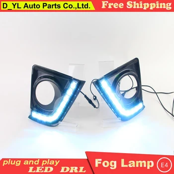 

D_YL car styling LED Daytime Running Light for Toyota Corolla 2013-2015 12v DRL With Turn Signal Modify Fog Lamp Car Styling