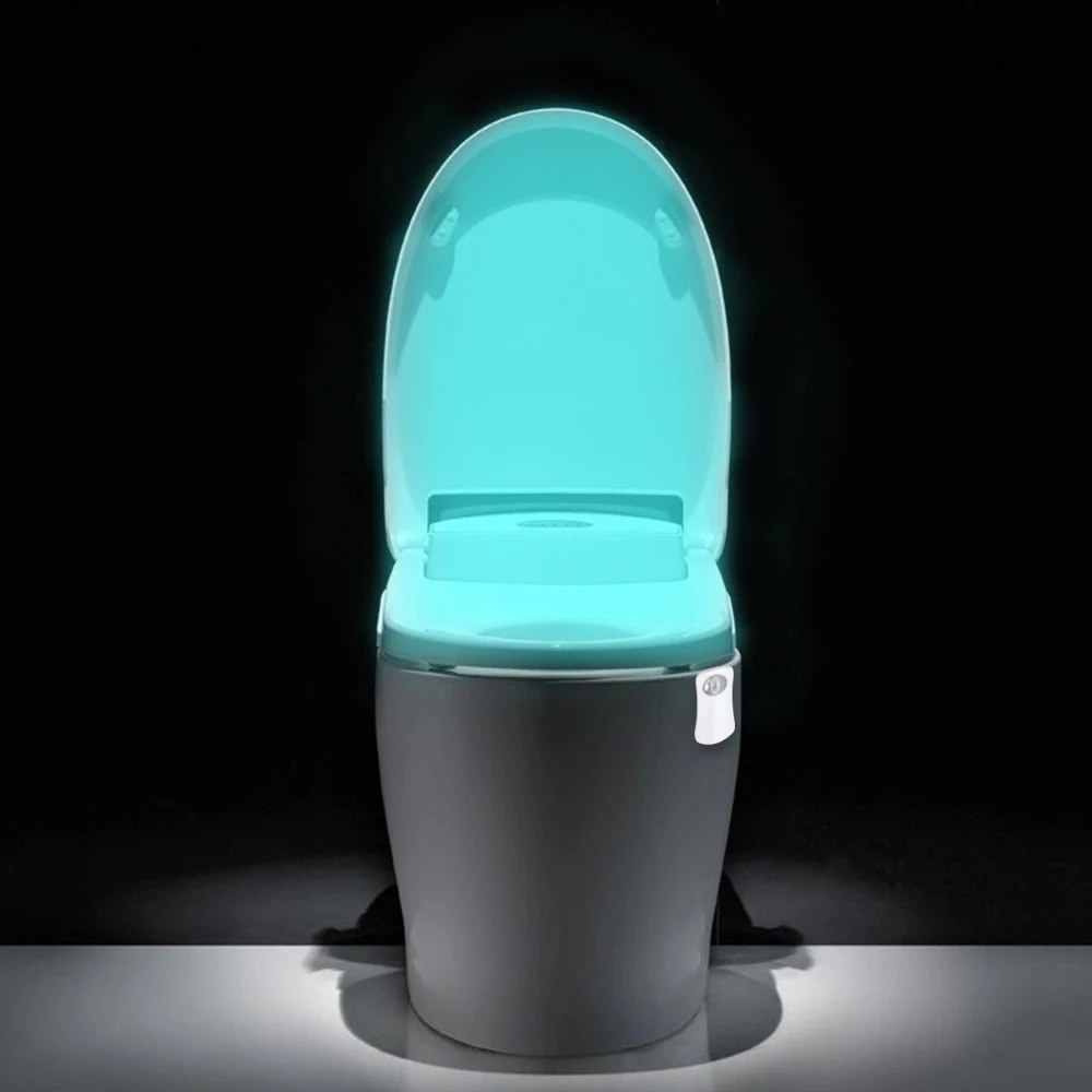 

PIR Motion Sensor LED Toilet Seat Lamp 8 Colors AAA Battery Operated Toilet Bowl WC Smart Lamp