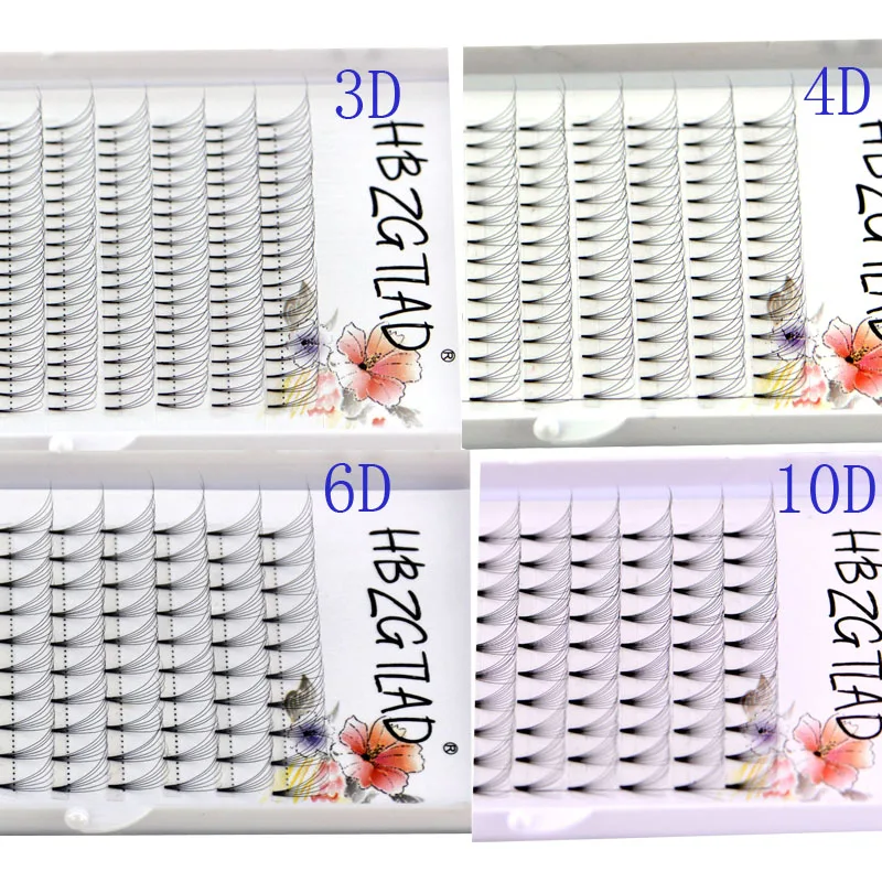 

HBZGTLAD 10 Trays Premade Russian Volume Fans 3d/4d/5d/6d Mink Eyelashes Lash Pre made Eyelash Extensions Wholesale Supplies