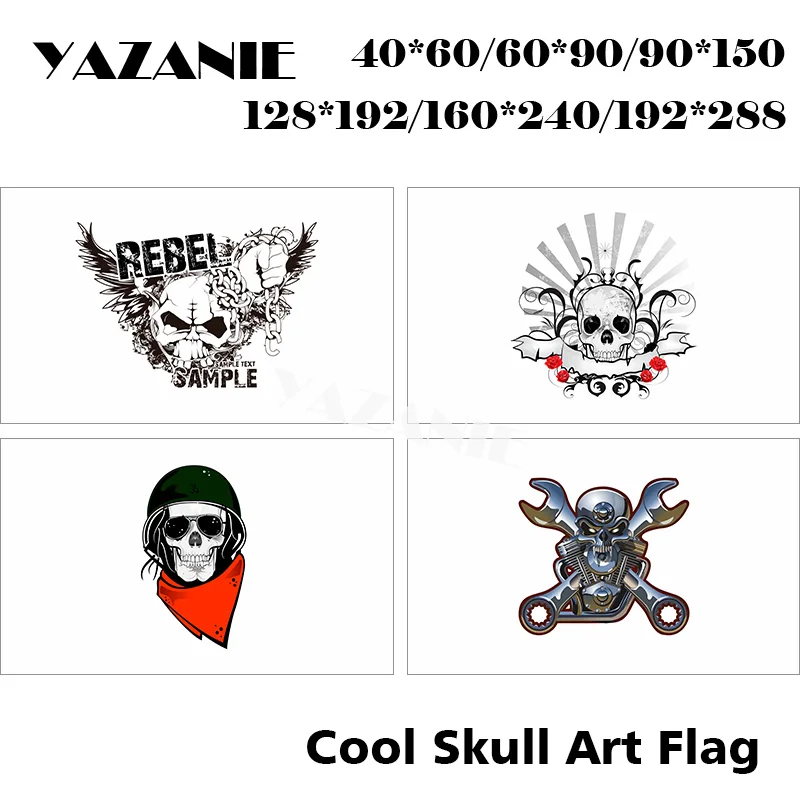 9-0 Cool Skull Art Flag 1
