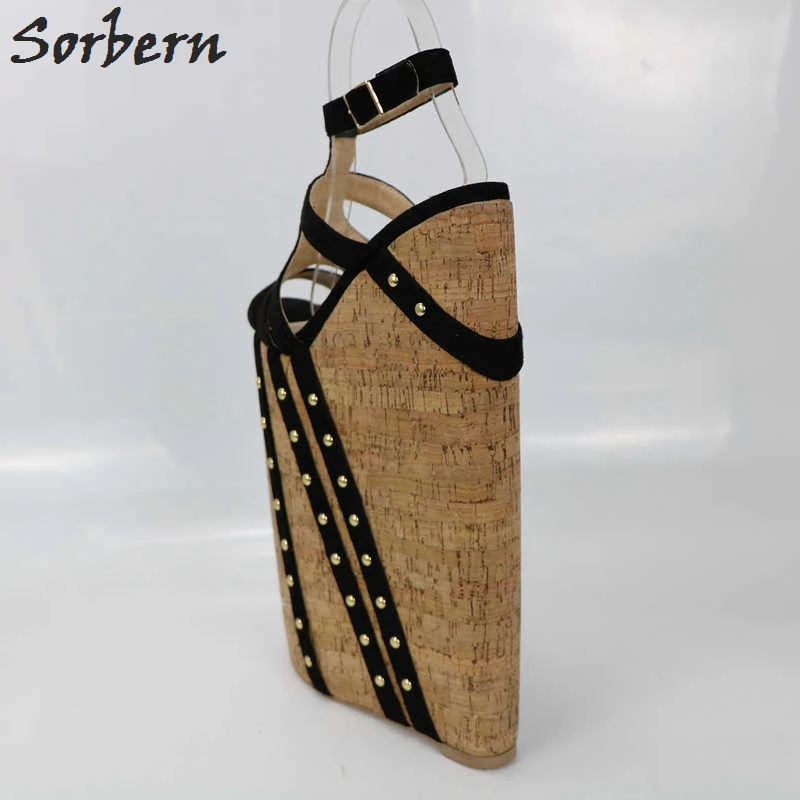 Sale Sorbern Wedge Heels Sandals Women Ladies Shoes Summer Style Sandals Ladies Open Heels 35cm Heels Plus Size 4-15 Sandale Femme 2