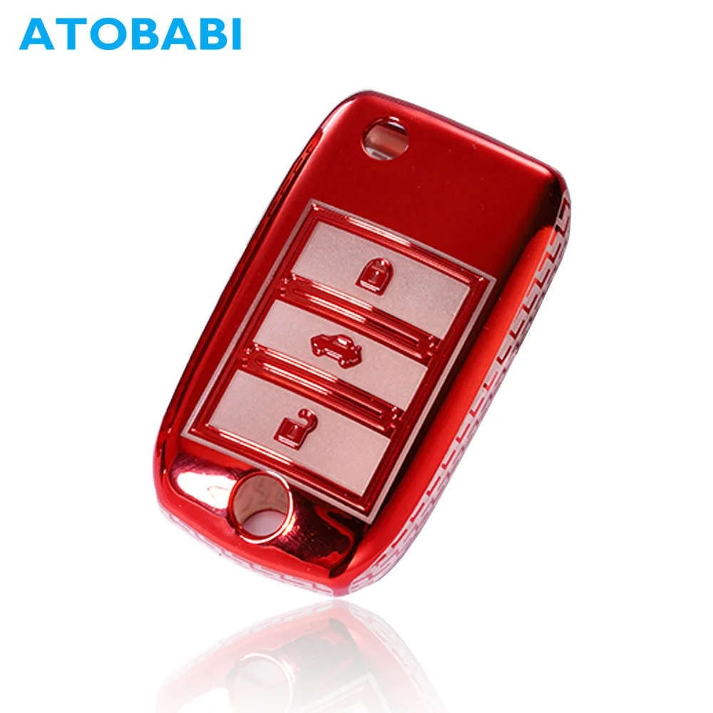

ATOBABI Car Key Case Soft TPU Remote Fob Shell Cover Keychain Holder for Roewe 350 360 750 W5 RX5 MG MG3 MG5 MG6 MG7 GT GS ZS