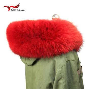

New Winter Real Fur Scarf Jacket Fur Collar Women Winter Coat Scarves Luxury Raccoon Fur Warm Neck Scarf, Hat Glove Sets L#42