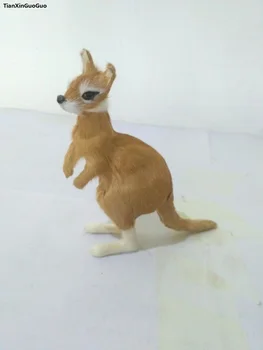 

yellow colour simulation kangaroo hard model prop about 12x4x12cm polyethylene&furs kangaroo handicraft decoration gift s1599