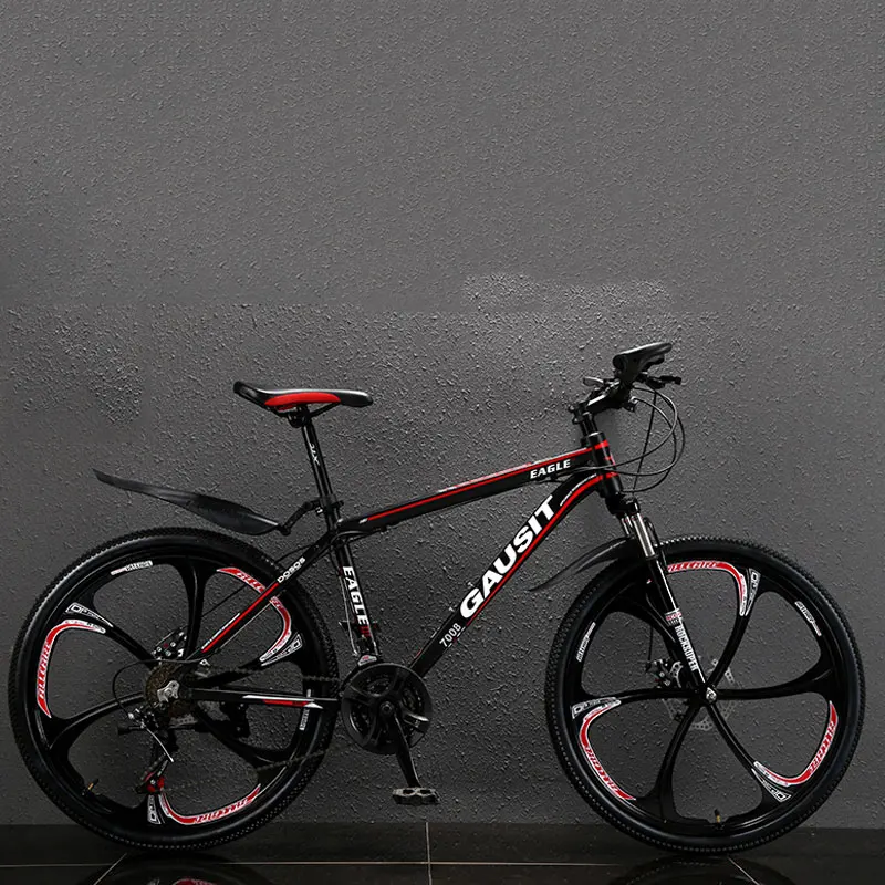 Mountain Bike Aluminum Alloy Steel Frame Variable Speed Double Disc Brake 6 Knife Wheel Bicycle 26 Inch