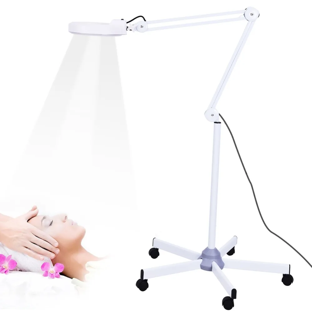 Big Promotion Magnifying Lamp LED Glass Adjustable Rolling Floor Stand