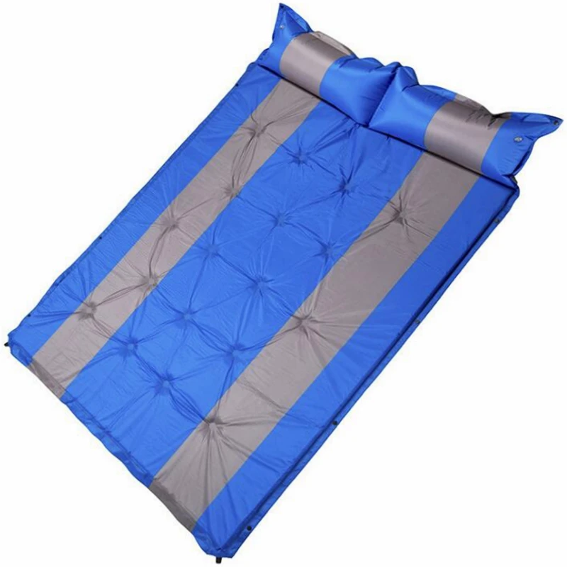 Acampar al aire libre estera tienda inflable momia Pads con colchón de aire almohada Ultralight Camping Mat cama de viaje a prueba de humedad pad