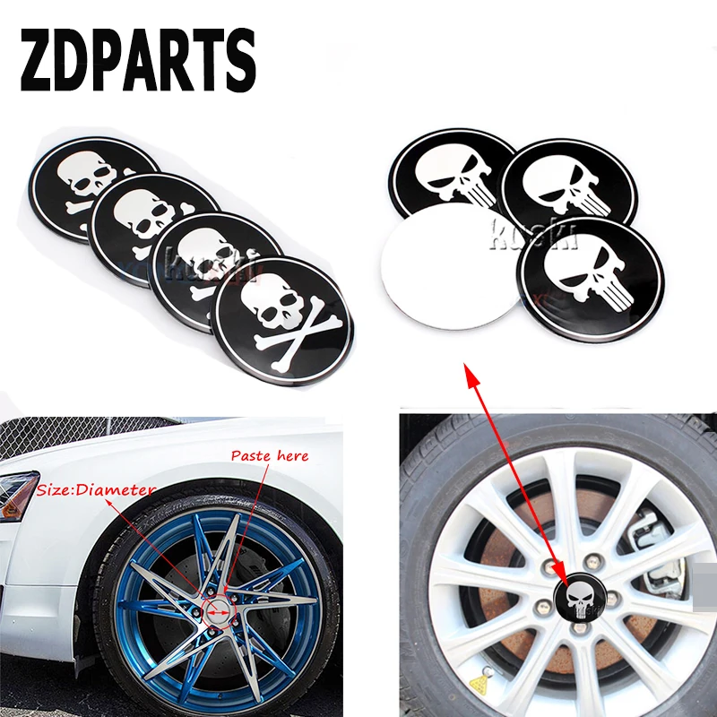 ZDPARTS колпачки для центральной ступицы колеса автомобиля с черепом наклейки BMW E46