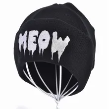 Fashion Meow Knit Cap Men Women Casual Hip Hop Hats Knitted Wool Skullies Beanies Hat Warm Winter Hat For Women Beanie Fashion Meow Knit Cap Men Women Casual Hip Hop Hats Knitted Wool Skullies Beanies Hat Warm Winter Hat For Women Beanie