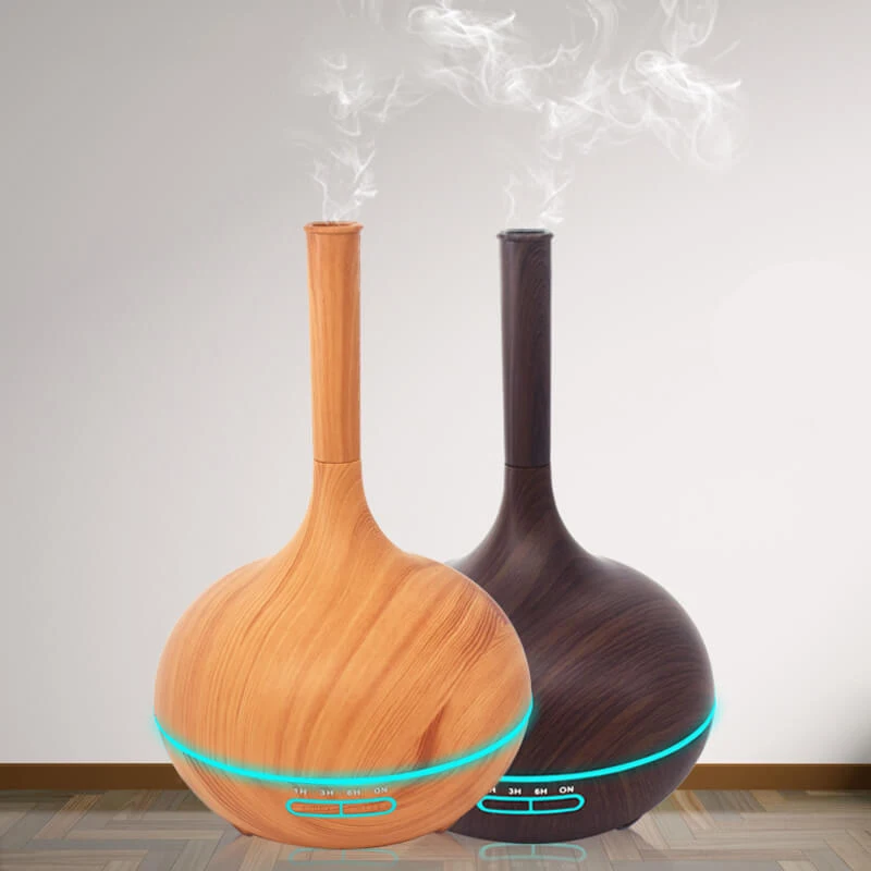 

Essential Oil Diffuser Air Humidifier Ultrasonic Strong Mist Aroma Aromatherapy Diffuser Wood Grain Air Filter Fogger for Home