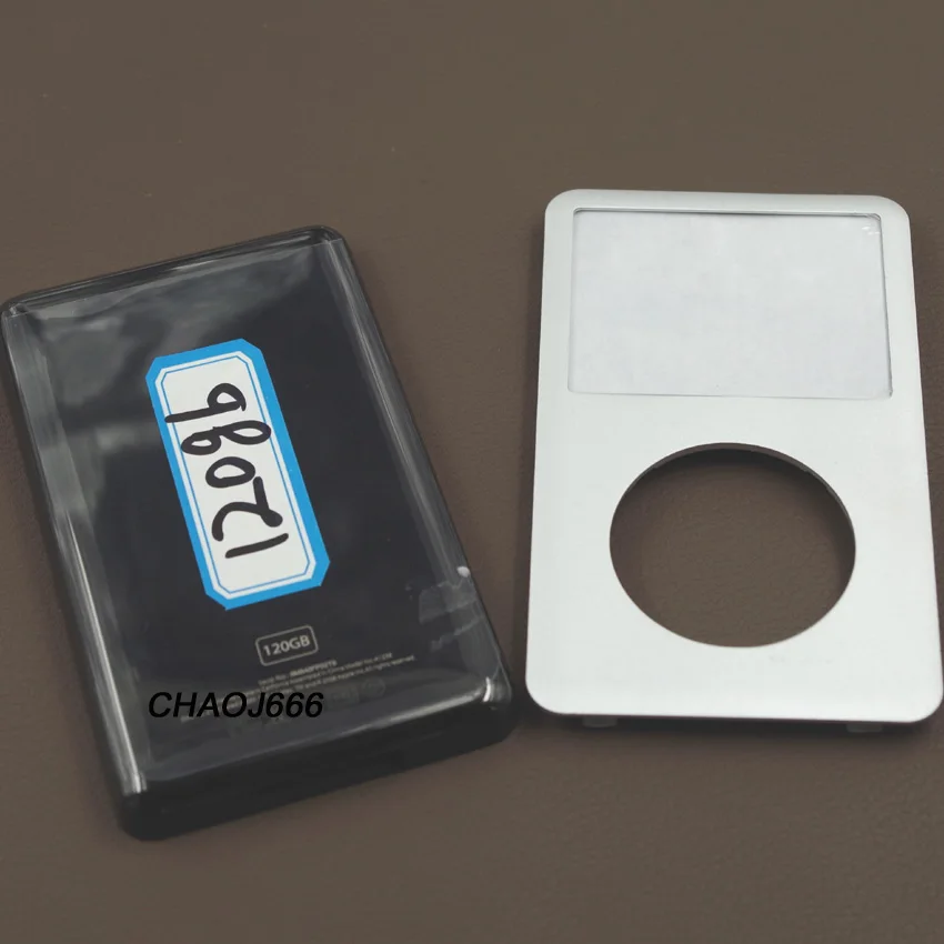 

Silver Front Faceplate with Lens Window + Black Metal Back Housing Case Cover Shell for iPod 6th Classic 120GB