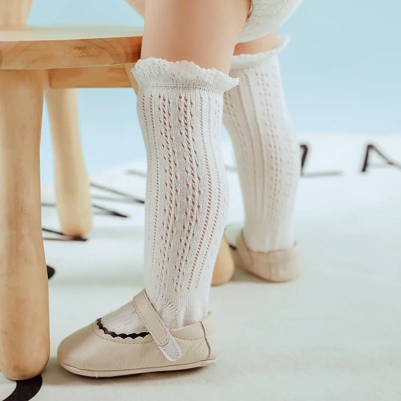 Весенне-осенние хлопковые носки для малышей кружевные носки для маленьких девочек гольфы для новорожденных девочек кальцитовые носки meia infantil
