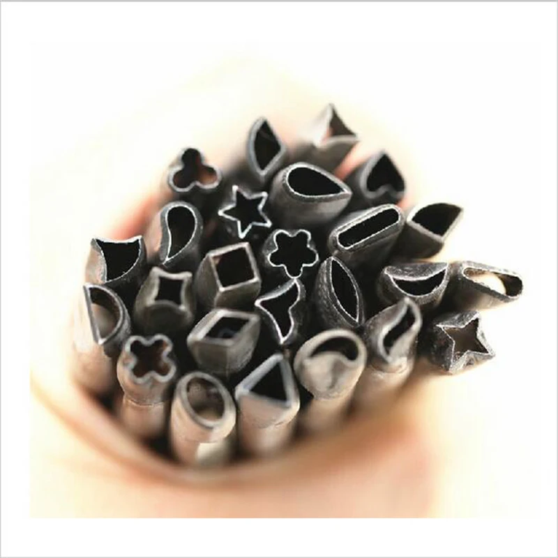 

20pcs/lot for 5mm DIY Leather Craft Leather Punch Tool Special Puncher hole Rectangle flower Acute Angle + Pad