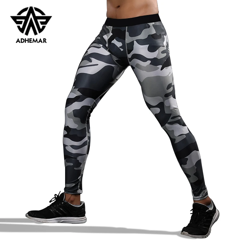 

Adhemar Men's Compression Pants Crossfit Fitness Leggings Compression Tights Army Camfoulage Quick Dry Running Pants