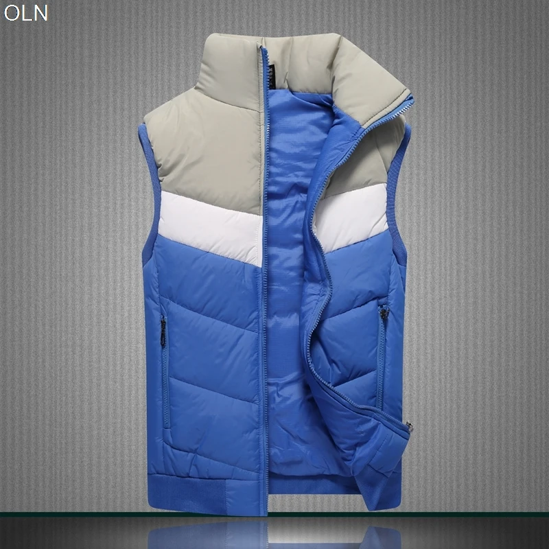 

HO 2019 male new winter collar vest leisure add cotton color matching vest