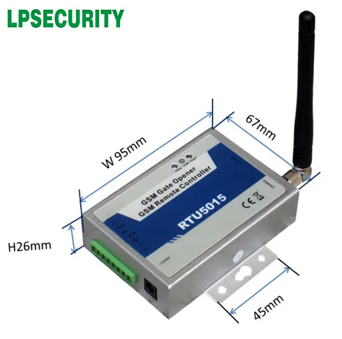 Беспроводной GSM ворот/Открыватель двери+ АОН доступа cotnrol+ пульт дистанционного управления воротами+ 64 пользователей(RTU5015)+ GMS дверной сигнализации