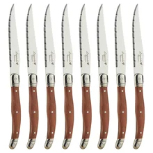 Laguiole Wood Steak Knives Stainless Steel Japanese Cutlery Steak Knives Dinner Knife With Wood Handle Table Dinner Knife 9inch