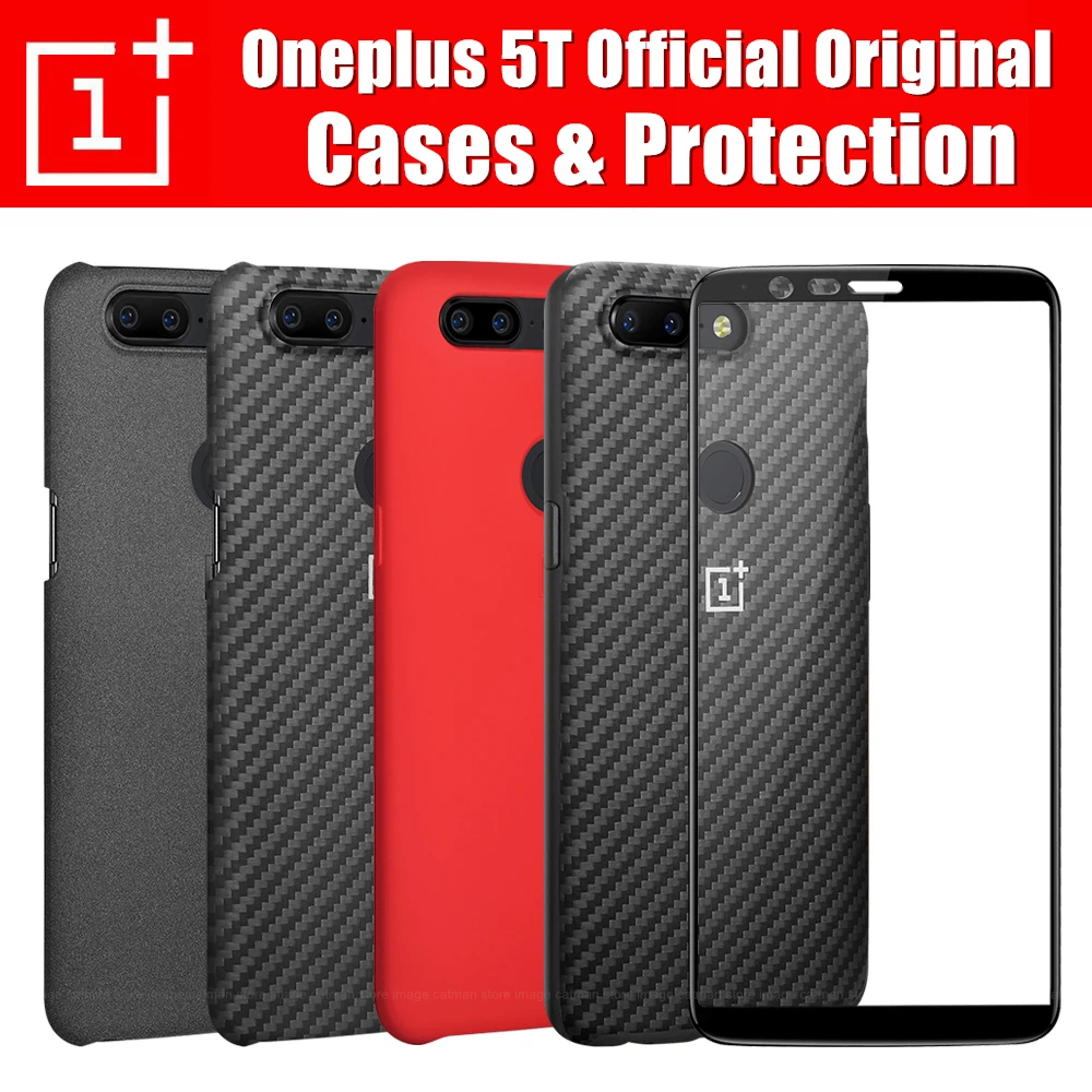 Oneplus 5t Case Official 100 Original Oneplus Company Back Shell Sandstone Carbon Cover Case For One