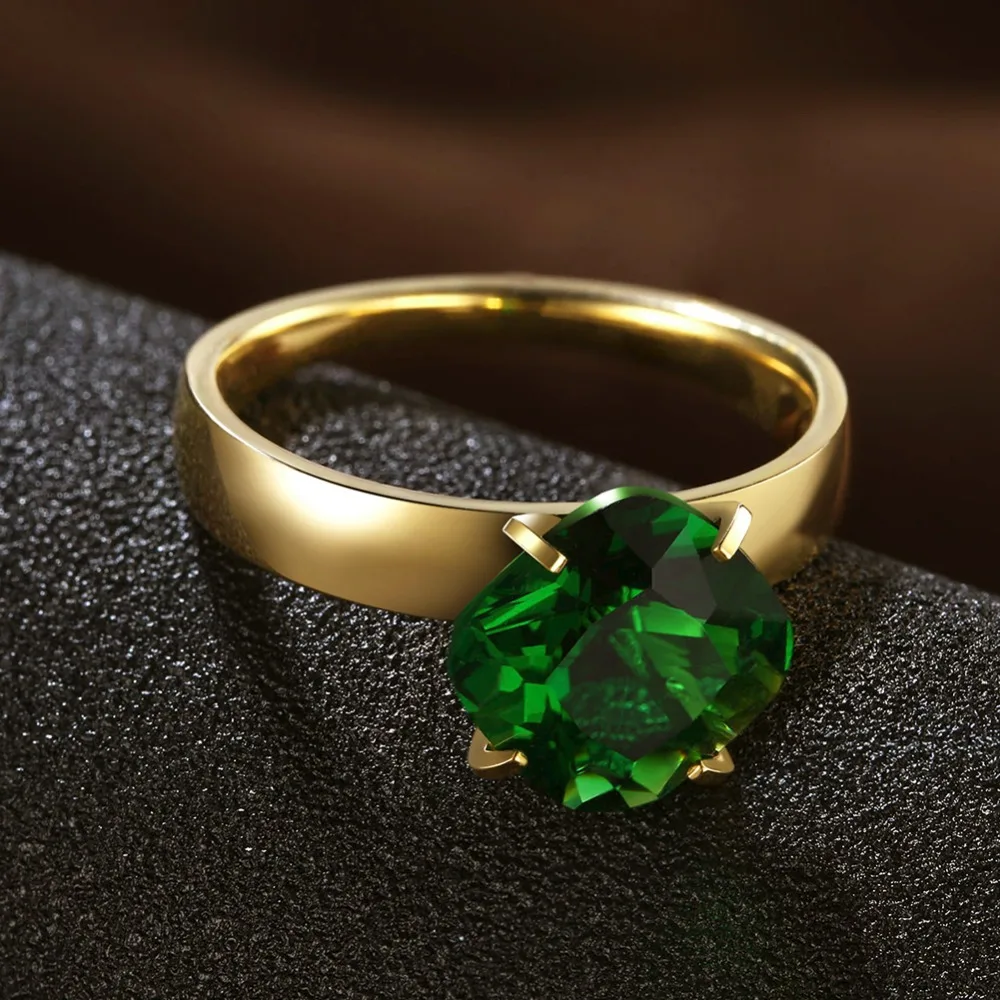 Visisap радужные кольца из нержавеющей стали для женщин зеленый фиолетовый розовый камень кольцо для вечеринки в стиле панк модное ювелирное изделие золотого цвета VTGR174
