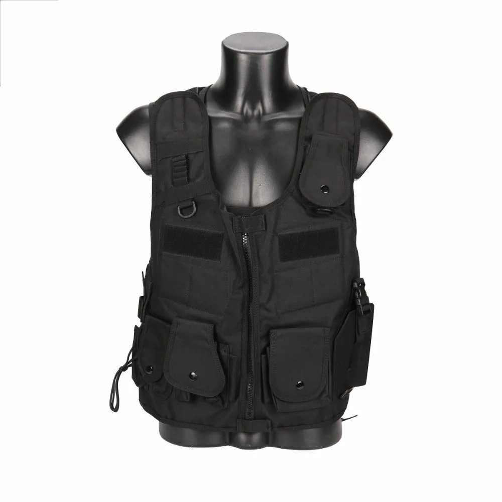 

017 Tactical Vest Net Yarn Back with Reflective Strip MOLLE Breathable Adjustable Military Airsoft Outdoor Hunting Clothing