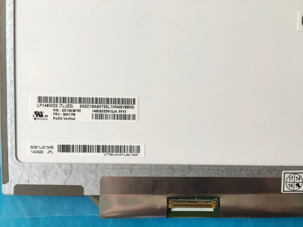 

LP140WD2-TLE2 laptop screen 04X1756 for X1 carbon laptop panel LCD display