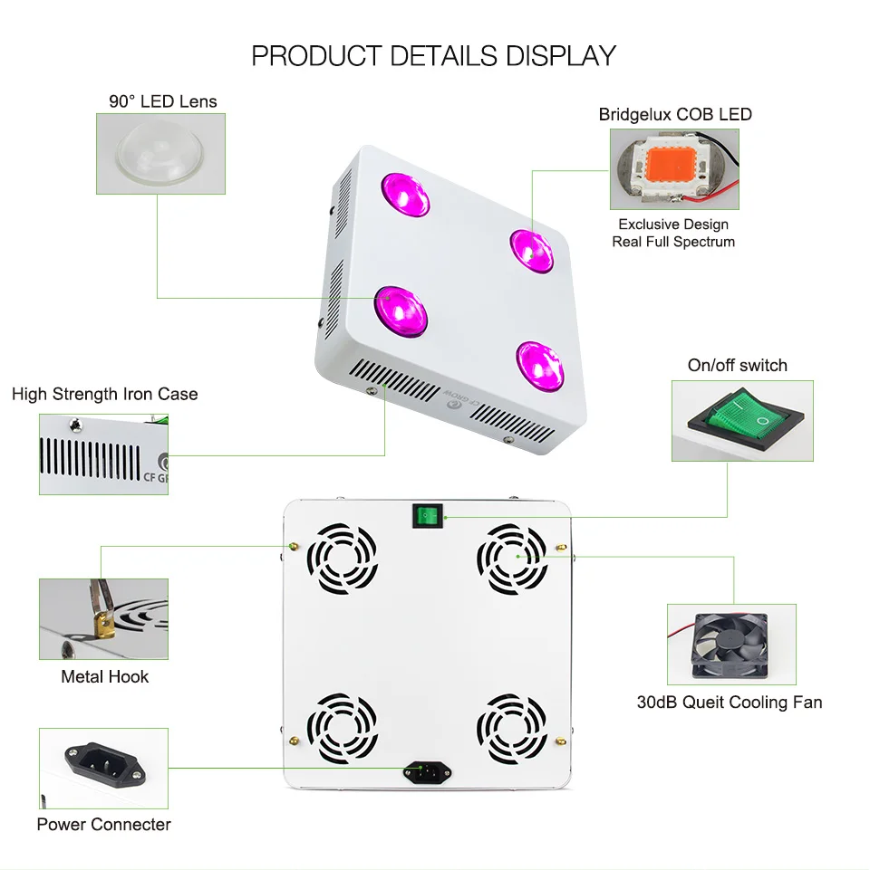 CF расти 600 Вт COB светодио дный led светать полный спектр Крытый гидропоники парниковых роста растений освещение заменить НЛО растет лампа