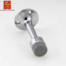 3 дюймовый цинковый сплав полированный хром doorstoppers серый резиновый стопор для двери настенный Doorstops Стекло ограничитель