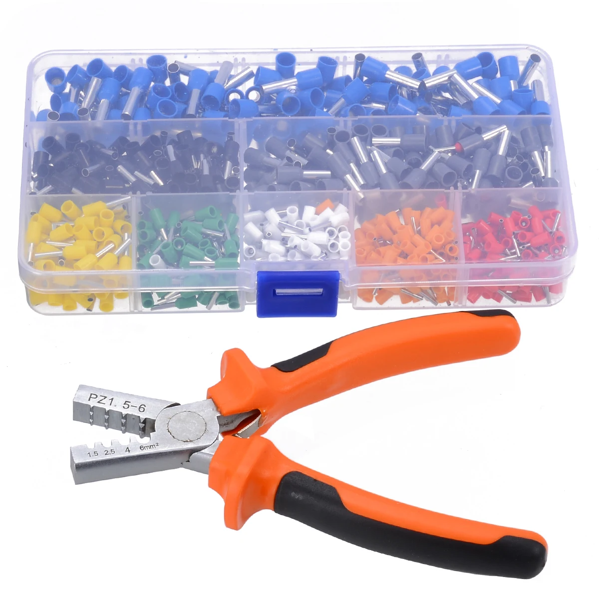 

Crimp Tool Kit Hand Ferrule Crimper Plier + 800pcs Insulated Cable Wire Terminal Connectors with Plastic Case