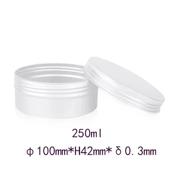 

100*42mm 250ml refillable empty round aluminum metal tin cans bottle with lids , diy cosmetic cream container box aluminum jar