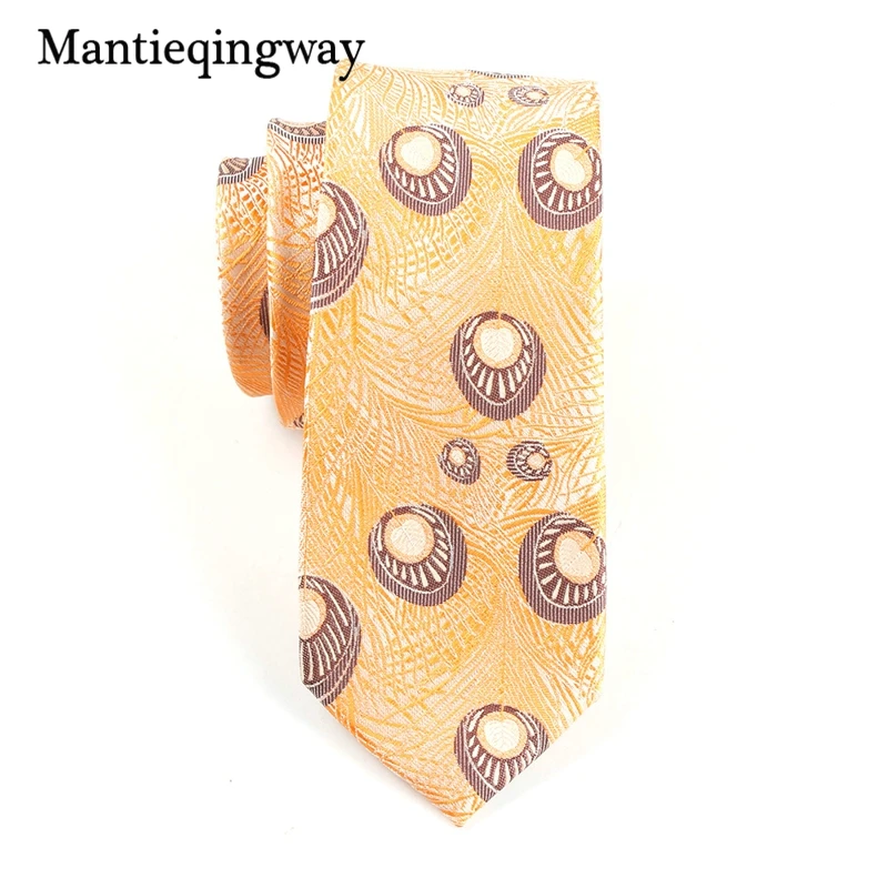 Mantieqingway 6 см Для мужчин s галстук Перо жаккард полиэстер галстук для Для мужчин gravats corbatas тонкий vestidos Свадебные классические Костюмы