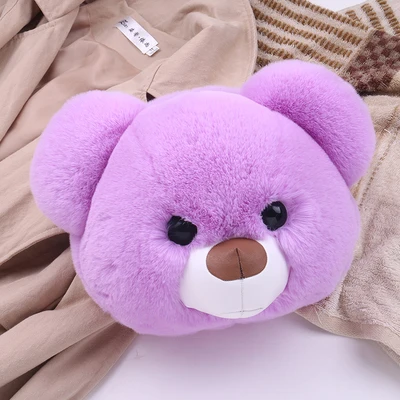 Женская сумка wenjie brother bear из искусственного меха, женские сумки через плечо, сумка-мессенджер, сумка на плечо с милым кроликом для девочки - Цвет: purple