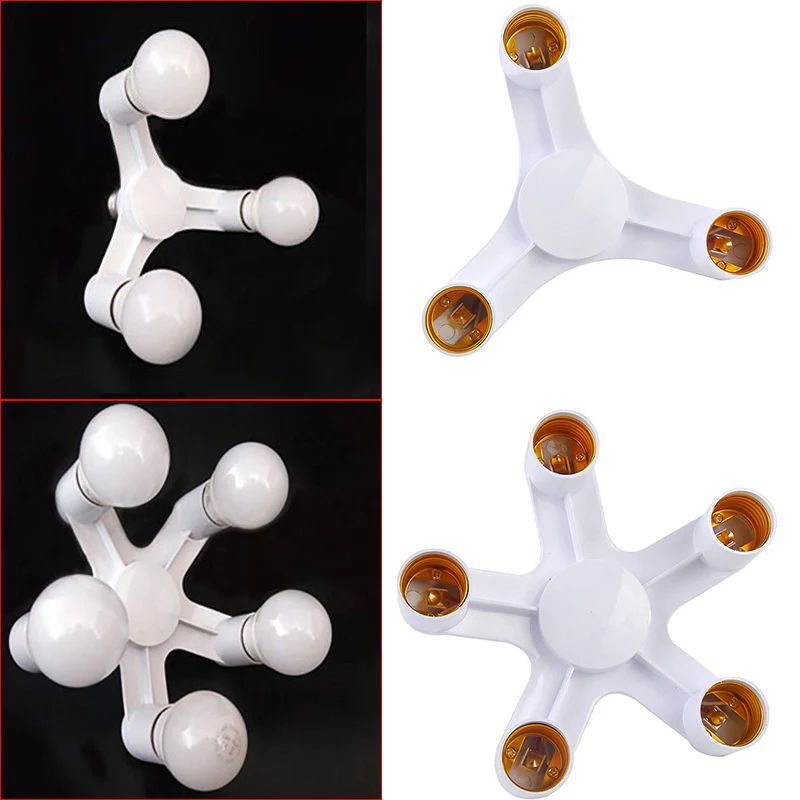 

1 to 3 Lamp Holder Converters E27 Base Socket Splitter LED Light Lamp Bulb Adapter Holders CLH@8