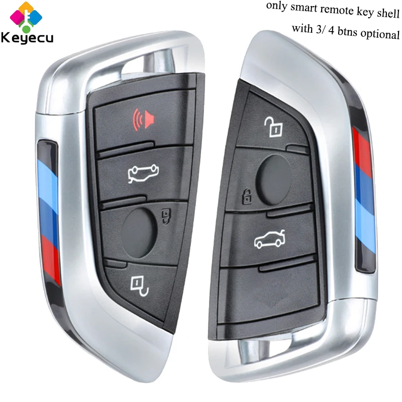 KEYECU замена Смарт дистанционные брелки для ключей в виде ракушки чехол с 3/4 кнопками-брелок для BMW X1 X4 X5 X6, 15, 16, 17, FCC ID: NBGIDGNG1