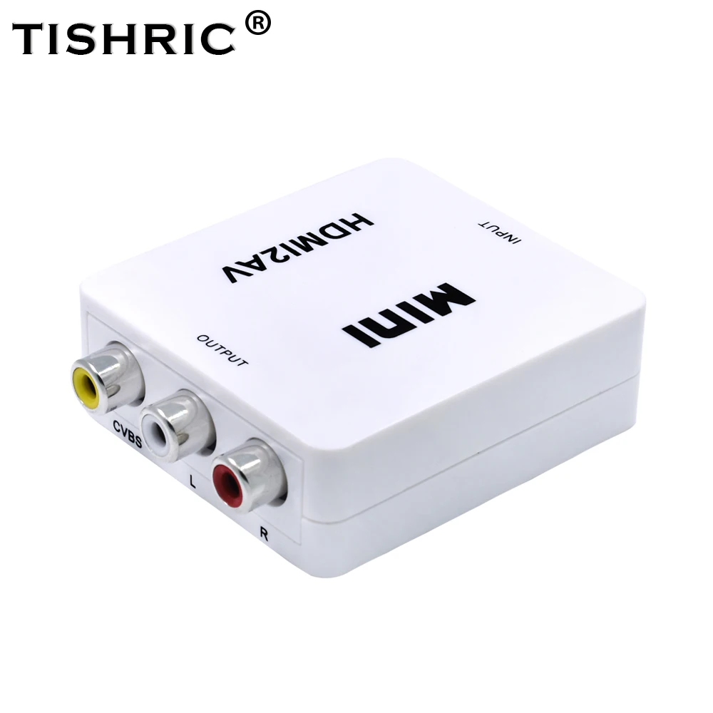 

TISHRIC HDMI TO AV Adapter HDMI TO RCA Scaler HD1080P Video Converter Box With USB Power Support NTSC PAL Output For TV