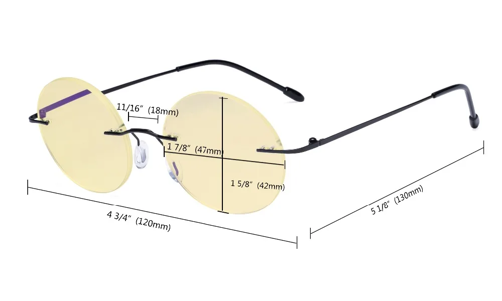 TMWK26 очки для чтения с компьютерным экраном, синий светильник, блокирующие круглые очки без оправы, для мужчин и женщин, желтые тонированные