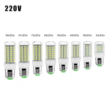 E27 GU10 светодиодный лампы SMD 5730 110 V 240 V лампы кукурузы 24 36 48 56 69 72 светодиодная люстра Светодиодный светильник для дома ампулы