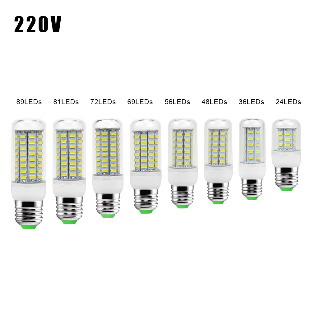 E27 GU10 Светодиодный светильник SMD 5730 110V 240V кукурузная лампа 24 36 48 56 69 72 светодиодный
