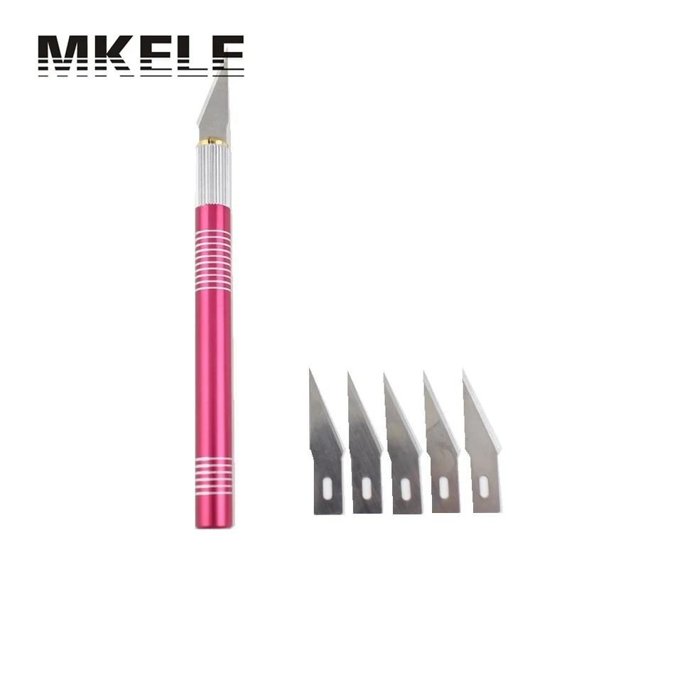 

makerelectric Carving 5 Blades Wood Fruit Food Sculpture Engraving Scalpel DIY Cutting PCB Repair Karambit Cs Go Knife Tools
