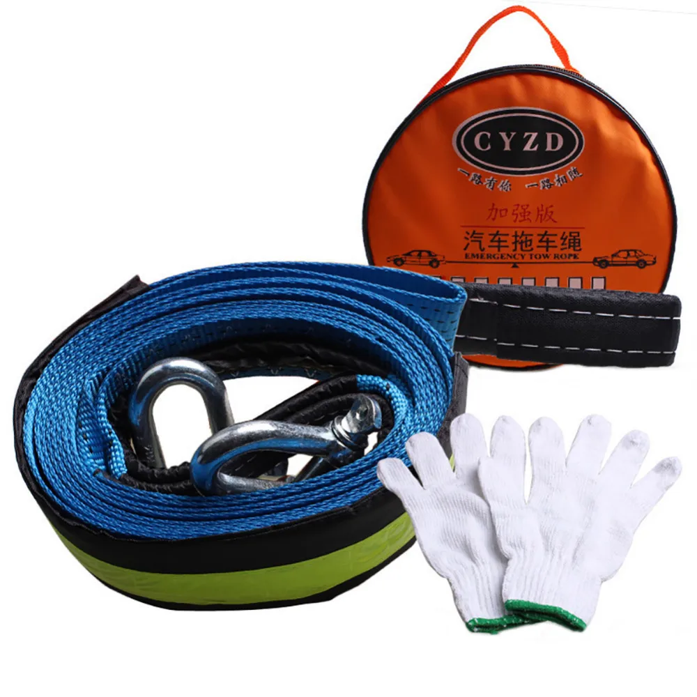 

Car-styling 5M 8T Traction Rope Car SUV Reflective Leash Double-layer Thicker Off-road Vehicles With Towing Rope Safety 2 Hooks