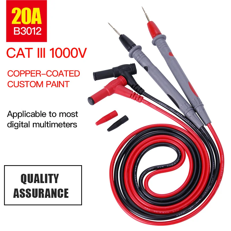 

1 Pair 1000V 10A/20A Multimeter Probe for Universal Digital Multimeter Test Leads Pin Wire Pen Cable 80cm