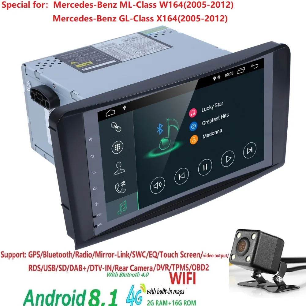 

Wholesales! 2Din 9Inch Android9.0 Car NO-DVD Player For Mercedes/Benz/ML/GL CLASS W164 ML350 ML500 GL320 Canbus 4GWifi GPS Radio