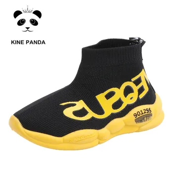 

KINE PANDA 1 2 3 4 5 Years Old Baby Shoes Kids Sneakers for Girl Children Boys Sport Running Shoes Breathable Knitting Slip-on