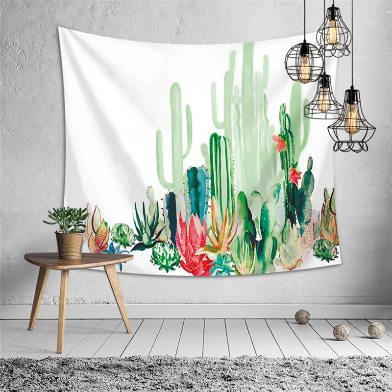 

3d wall hanging polyester thin yoga mat throw carpet for living room cactus tapestry home decoration accessories arts and crafts