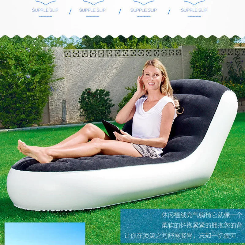 

New arrival L-shaped Inflatable Sofa Bed Single Outdoor Portable Inflatable Sofa Home Lazy Sofa With Household Electric Pump+Pil