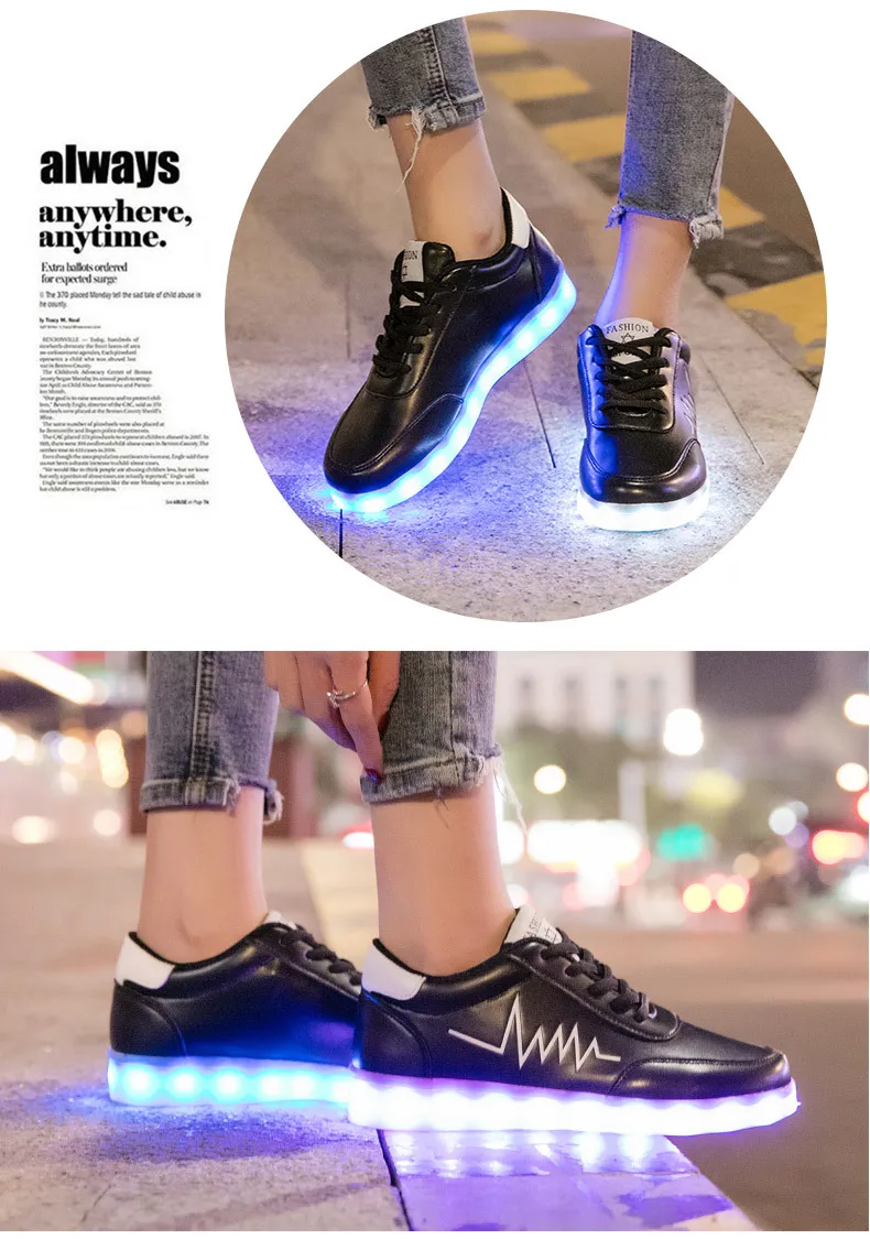 luminosos tênis acender chinelos crianças sapatos da