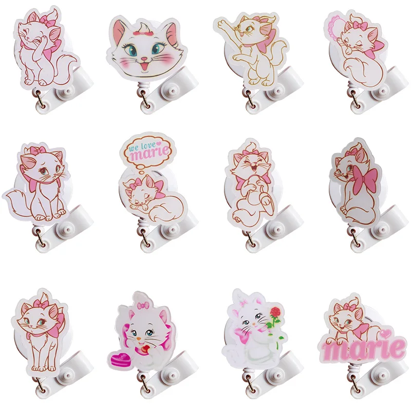 

24 Pcs Acrylic Animal Nurse Id Card Holder Retractable Id Badge Holder Badge Reel Cute 2019 New Badge Clip Retractable for Work
